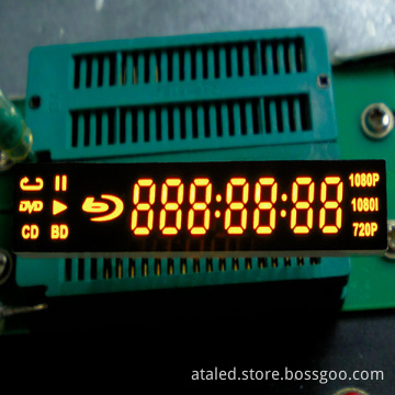Large 7 Digits 7 Segment LED Display in Yellow